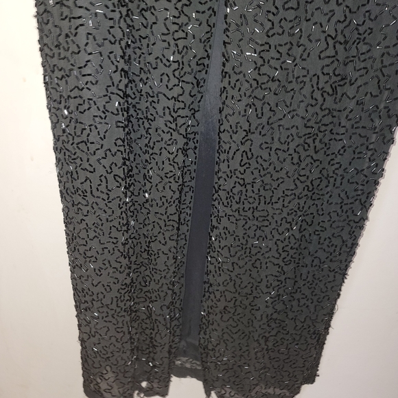 Niteline Della Roufogali Black & Gold Beaded & Sequined Evening Gown Size 14 - Picture 3 of 6